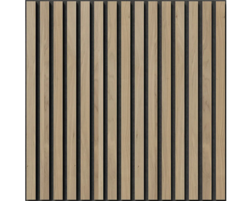 Fjordwall Akustikpaneel Walnuss 2er Pack 600 x 600mm Akustikpaneel mit Holzlatten für Wandgestaltung