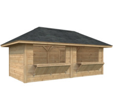 Holz Gartenhaus mit Klapptheke und Dachpappe