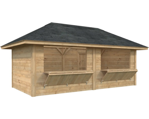 Holz Gartenhaus mit Klapptheke und Dachpappe