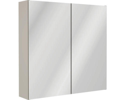 Spiegelschrank FACKELMANN Compact Line 700 x 156 x 680 mm cashmere matt 2-türig Spiegelschrank mit zwei Türen für Badezimmer