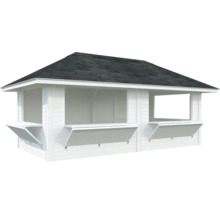 Weiße Gartenbar mit Dach