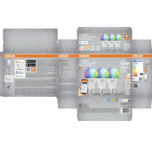 Osram 3er Pack Smart+ Classic A 100 E27 Multicolor LED Lampe Verpackung