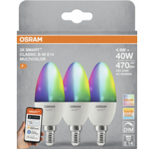 Osram Smart+ Classic B 40 E14 Multicolor Dreierpackung