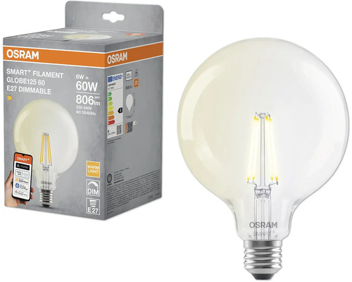 Osram Smart Filament Globe 125 60 E27 Dimmable Leuchtmittel mit Verpackung