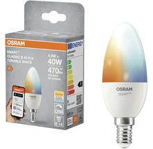 Osram Smart+ Classic B 40 E14 tunable white LED Lampe und Verpackung
