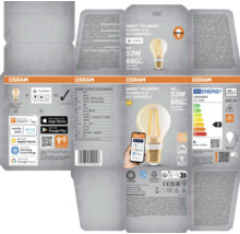 Verpackung einer Osram Smart Filament Classic A 53 E27 Dimmable Lampe