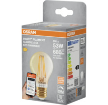 Osram Smart Filament Classic A 53 E27 dimmbare LED Lampe in Produktverpackung