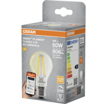 Verpackung einer Osram Smart+ Filament Classic A 60 E27 Dimmbar Glühbirne