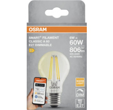 Osram Smart Filament Classic A 60 E27 dimmbare Glühbirne