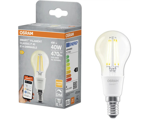 Osram Smart+ Filament Classic P 40 E14 dimmbare Glühbirne mit Verpackung