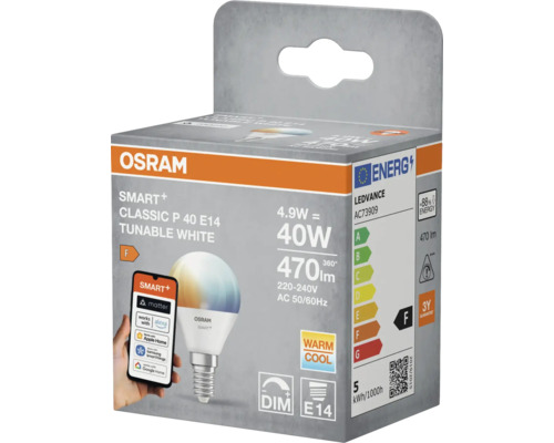 Osram Smart+ Classic P 40 E14 tunable white LED Lampe in Verpackung