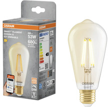 Osram Smart Filament Edison 53 E27 dimmbare Glühbirne und Verpackung
