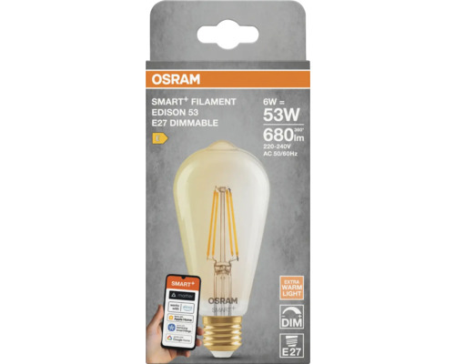 Osram Smart+ Filament Edison 53 E27 dimmbare Lampe
