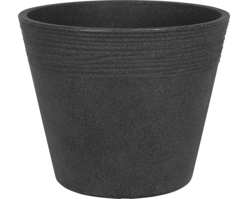 Schwarzer Pflanztopf aus Kunststoff