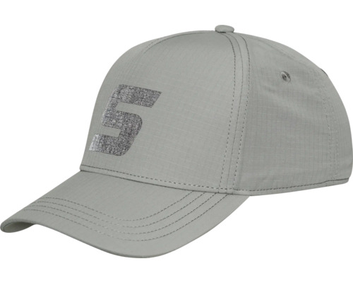 Graue Baseballkappe mit aufgedruckter Zahl Fünf