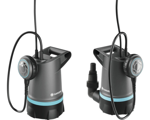 Zwei Gardena Schmutzwasserpumpen mit Stromkabel und Griff