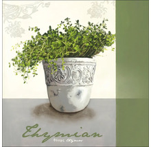 Gemälde von Thymian in einem verzierten Topf