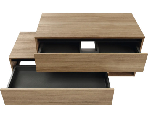 Waschtischunterschrank mit zwei Schubladen in Holzoptik