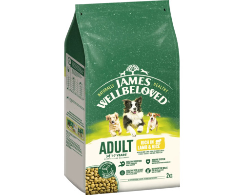 Hundefutter trocken JAMES WELLBELOVED™ Adult Lamm & Reis 2 kg hypoallergen