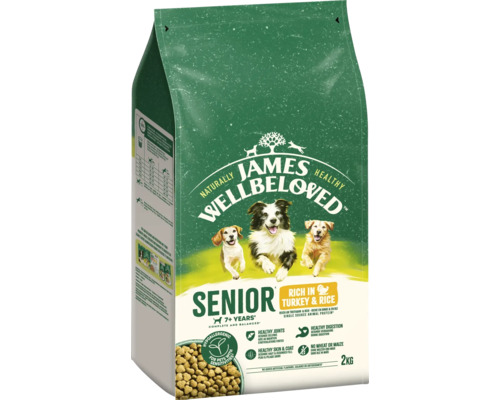 Hundefutter trocken JAMES WELLBELOVED™ Senior Truthahn & Reis 2 kg hypoallergen Hundefutter trocken JAMES WELLBELOVED™ Senior Truthahn & Reis 2 kg hypoallergen