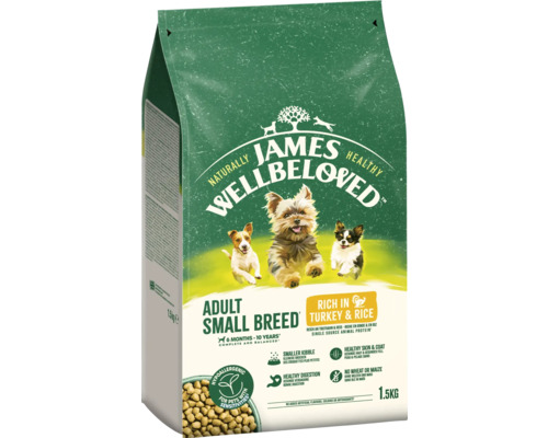 Hundefutter trocken JAMES WELLBELOVED™ Superfoods Adult Turkey 1,5 kg mit Truhthahn, Grünkohl und Quinoa, hypoallergen Hundefutter trocken JAMES WELLBELOVED™ Superfoods Adult Turkey 1,5 kg mit Truhthahn, Grünkohl und Quinoa, hypoallergen