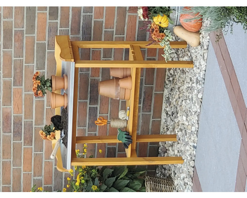 Pflanztisch promadino verzinkte Arbeitsfläche 84 x 38 x 90 cm braun