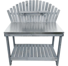 Gartentisch mit verzinkter Arbeitsplatte und Rückwand