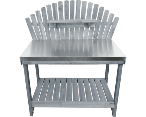 Gartentisch mit verzinkter Arbeitsplatte und Rückwand