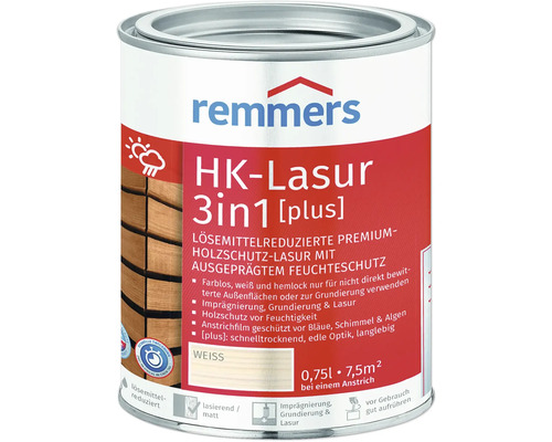 Remmers HK-Lasur 3in1 [plus] weiß 750 ml