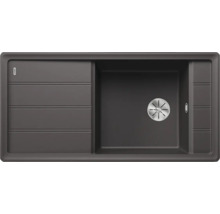 Dunkelgraue Küchenspüle mit Abtropffläche und Becken