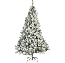 Schneebedeckter künstlicher Weihnachtsbaum auf Ständer