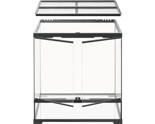 Terrarium aus Glas mit doppelter Fronttür und Gitterabdeckung