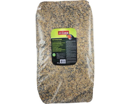 Wildvogelfutter Mr. Corn Fett- und Weichfutter 25kg Ganzjahresvogelfutter Ambrosia kontrolliert, Made in Germany Sack Fettfutter für Vögel, 25 Kilogramm