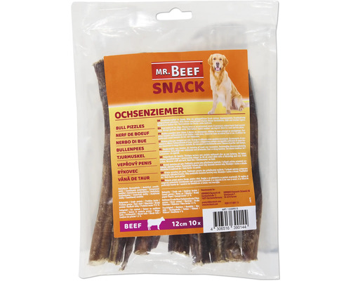 Hundesnack Mr. Beef Ochsenziemer ca. 12 cm Kauartikel 10 St. Mr. Beef Snack Ochsenziemer 12cm 10er-Packung