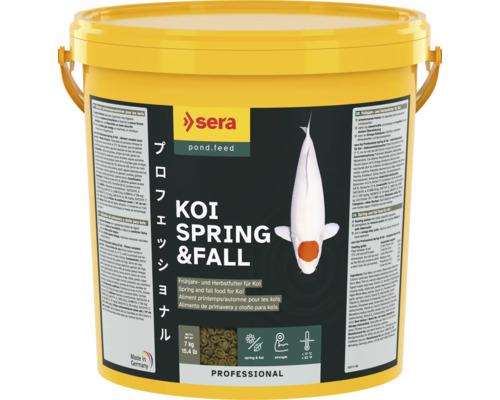 Koifutter sera Koi Professional Spring & Fall 21 L (7 kg) Teichfischfutter ,Frühjahr- Herbstfutter