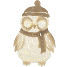 Dekorative Eule mit Mütze und Schal als Weihnachtsdekoration