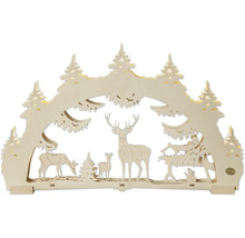 Holz Schwibbogen mit Waldtieren als weihnachtliche Dekoration