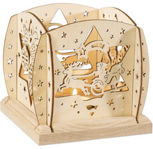 Dekorative Holzlaterne mit Weihnachtsmotiven