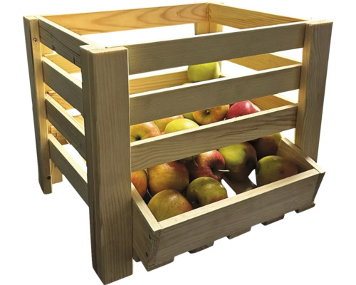 Holzkiste mit Äpfeln