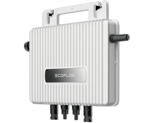 EcoFlow Logo Microinverter mit Tragegriff und Anschlüssen