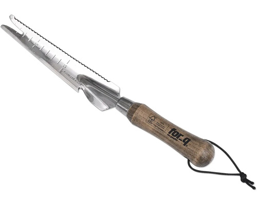 Gartengerät aus Edelstahl mit Holzgriff