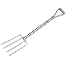 Mistgabel mit Holzgriff und vier Zinken