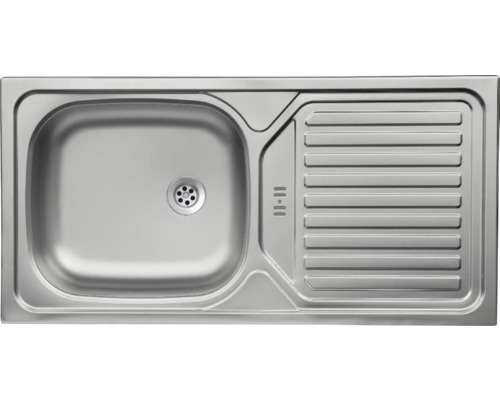 Spüle aus Edelstahl mit Abtropffläche