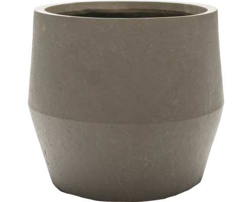 Pflanztopf Hedonist Light Coffee Zement Ø 39,5 cm H 34,5 cm khaki Pflanztopf aus Steinzeug für den Garten