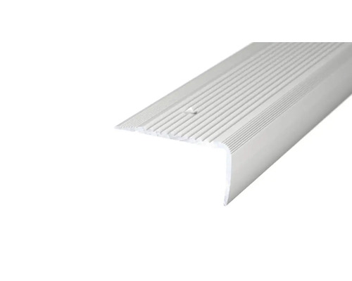 Prinz Treppenkantenprofil Alu silber gelocht 45 x 23 x 1000 mm Stufenkantenprofil aus Metall mit gerippter Oberfläche