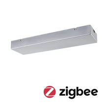 Silberfarbene Unterbauleuchte mit Zigbee Logo