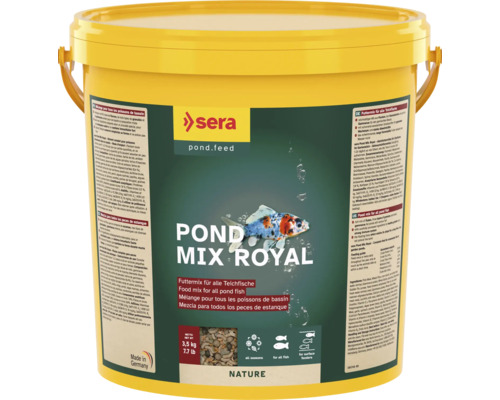 Teichfischfutter sera Pond Mix Royal 21 L (3,5 kg) Mix aus Flocken, Granulat und Gammarus Teichfischfutter sera Pond Mix Royal 21 L (3,5 kg) Mix aus Flocken, Granulat und Gammarus