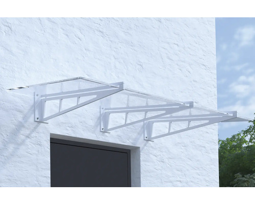 ARON Vordach Pultform Calais VSG 200x105 cm weiß ohne Wandanschlussprofil