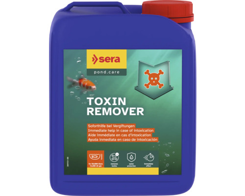 Teichpflegemittel sera Pond Toxin Remover 2,5 L, Soforthilfe bei Vergiftung, entfernt Ammoniak und Nitrit, bindet Blei und Kupfer