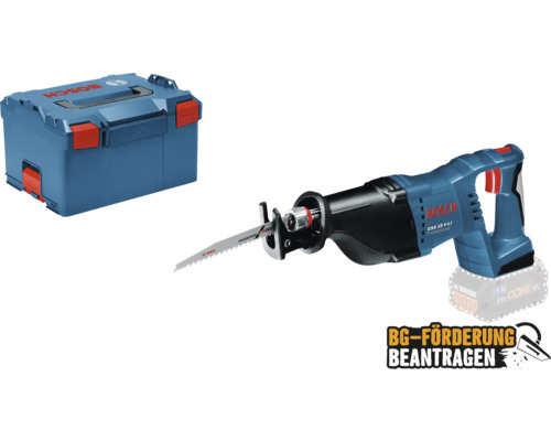 Akku-Säbelsäge Bosch Professional GSA 18 V-LI inkl. L-BOXX 238, 1 x Säbelsägeblatt S 2345 X (Progressor for Wood) und 1 x Säbelsägeblatt S 123 XF (Progressor for Metal) , ohne Akku und Ladegerät Bosch GSA 18 V-LI Akku-Säbelsäge mit Werkzeugkoffer